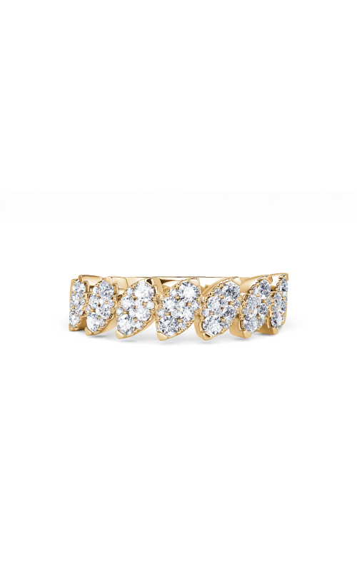 14K Yellow Gold Round Diamond Marquise Station Band