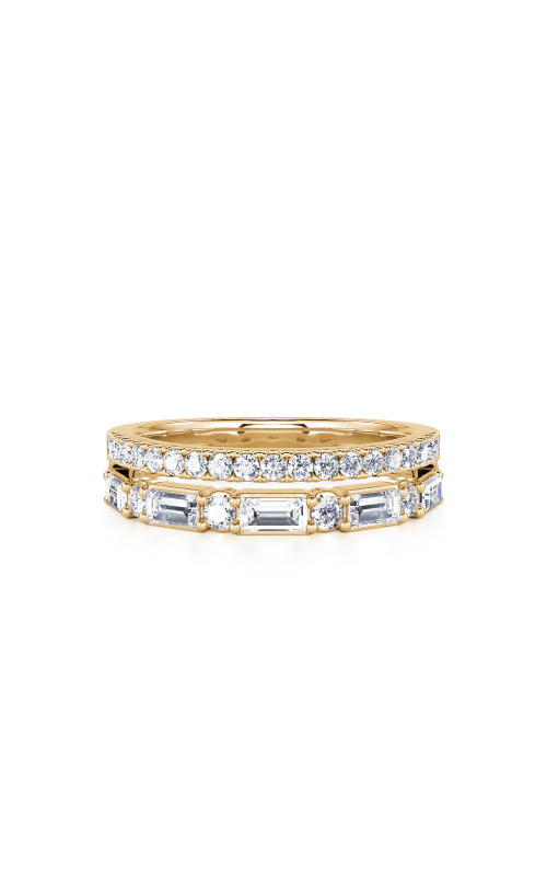 14K Yellow Gold Diamond Double Row Band