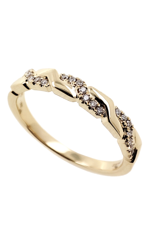 14K Yellow Gold Diamond Crossover Band