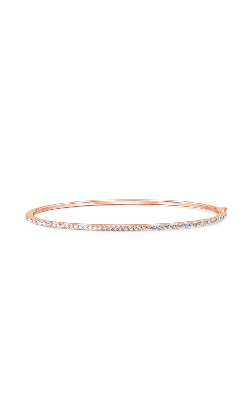 14K Rose Gold Round Diamond Bangle Bracelet