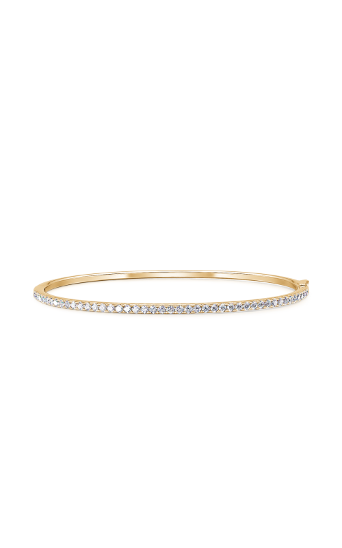 14K Yellow Gold Round Diamond Bangle Bracelet