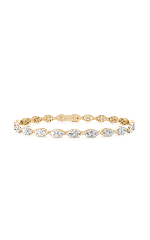 14K Yellow Gold Round Link Diamond Bracelet