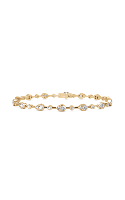 14K Yellow Gold Pear Shape Round Diamond Link Bracelet
