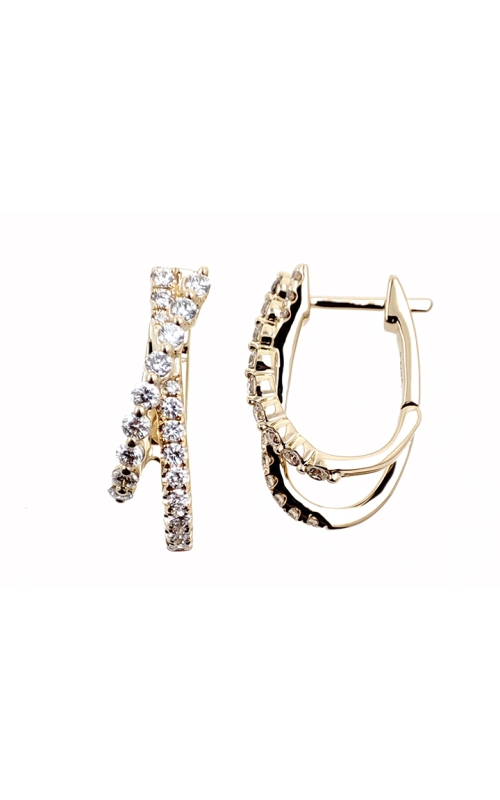 14K Yellow Gold X Diamond Hoops