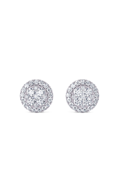 14K White Gold Round Diamond Studs