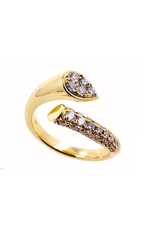 14K Yellow Gold Wrap Pave Diamond Ring