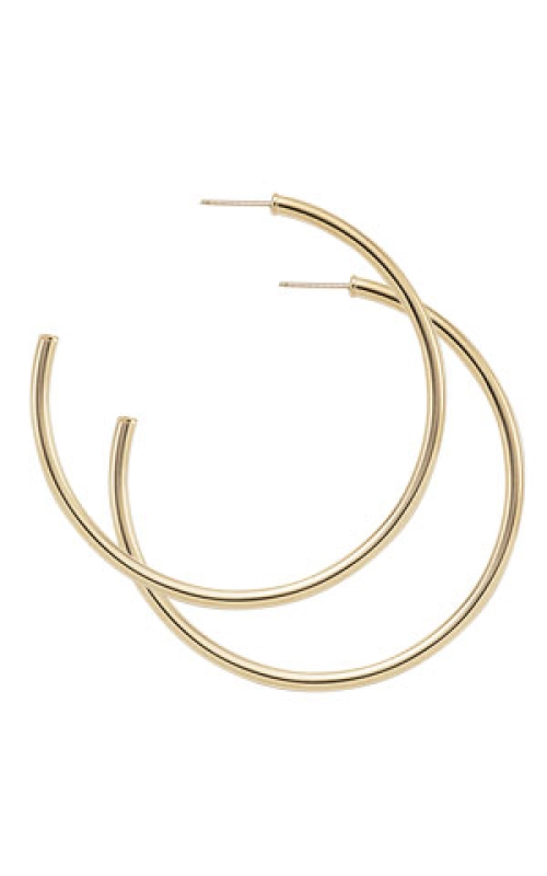 14K Yellow Gold Post Tube Hoop