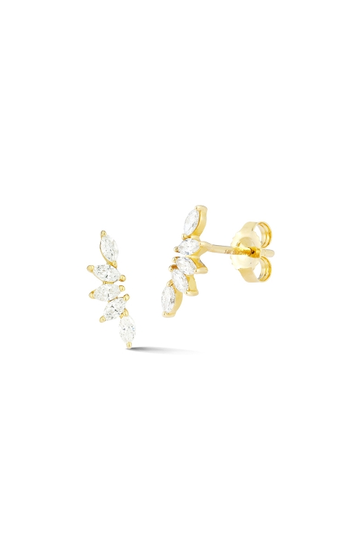 14K Yellow Gold Marquise Diamond Studs
