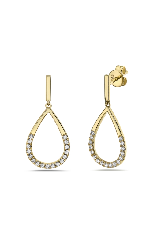 14K Yellow Gold Teardrop Diamond Earrings