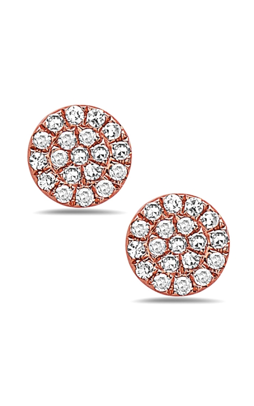14K Rose Gold Pave Disc Diamond Earrings
