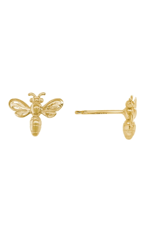 14K Yellow Gold Bee Studs