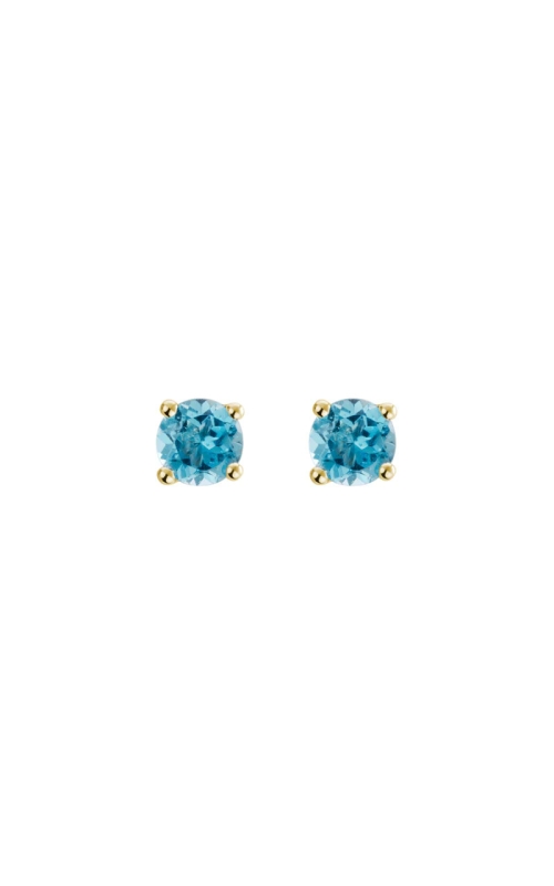 14K White Gold Blue Topaz Stud Earrings