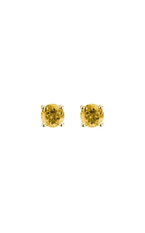 14K Yellow Gold Citrine Studs