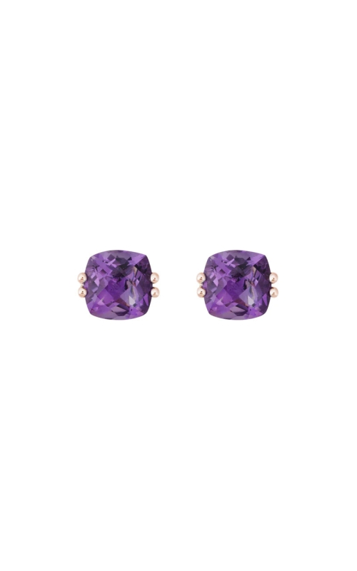 14K White Gold Amethyst Stud Earrings