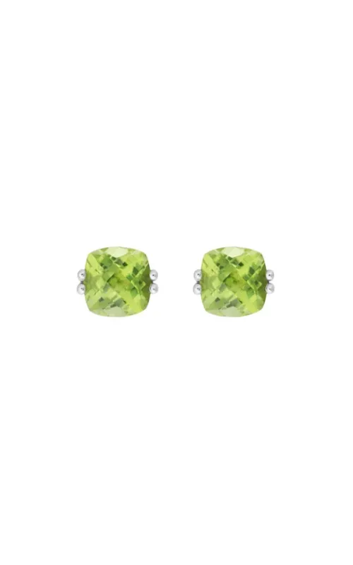 14K White Gold Peridot Stud Earrings