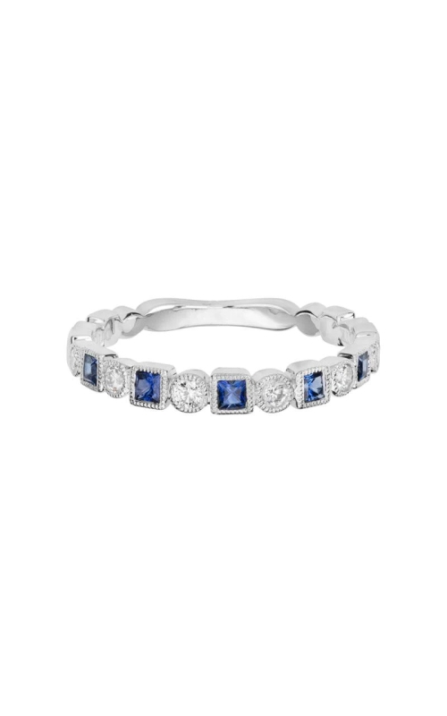 14K White Gold Sapphire and Diamond Band