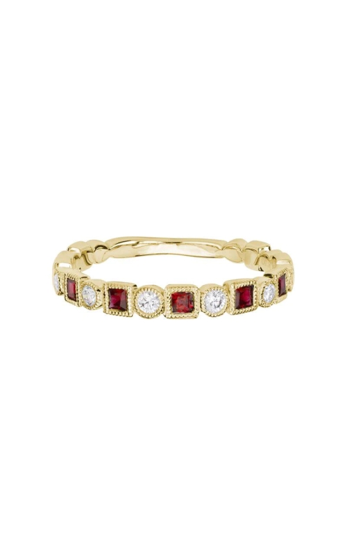 14K Yellow Gold Ruby and Diamond Band