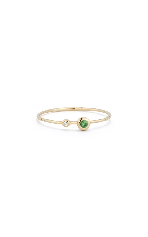 14K Yellow Gold Tsavorite and Diamond Two Stone Band