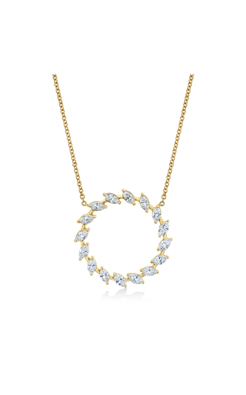 Slanted Marquise Shape Circle Pendant large