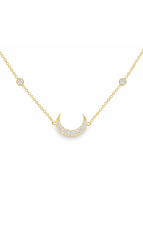 18K Yellow Gold Diamond Crescent Moon Chain Bracelet