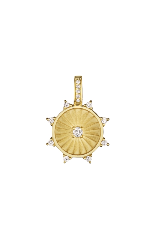 18K Yellow Gold Diamond Medallion