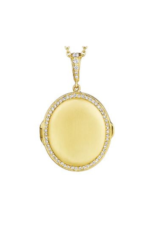 18K Yellow Gold Diamond Oval Locket