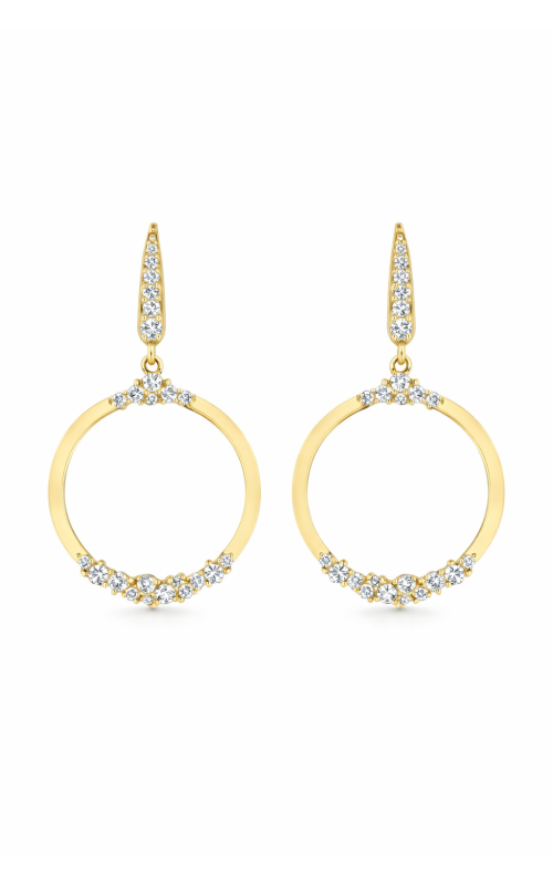 18K Yellow Gold Diamond 20MM Stardust Circle Drop Earrings