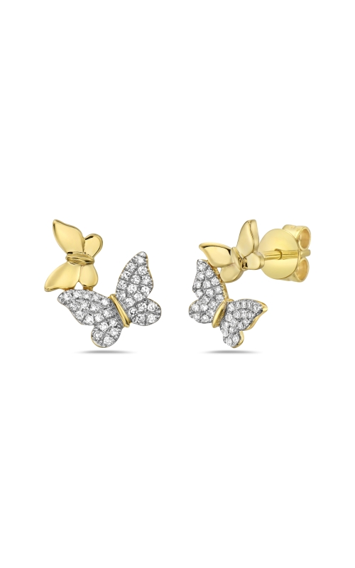 14K Yellow Gold Double Diamond Butterfly