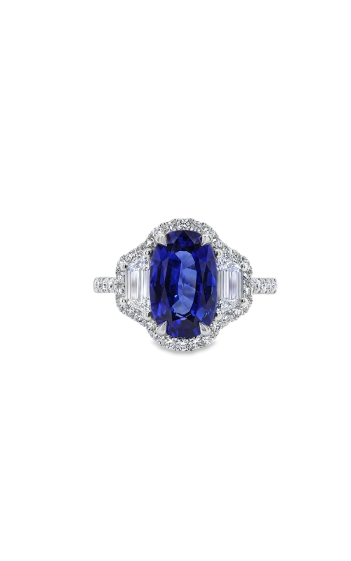 Platinum Oval Sapphire Diamond Ring