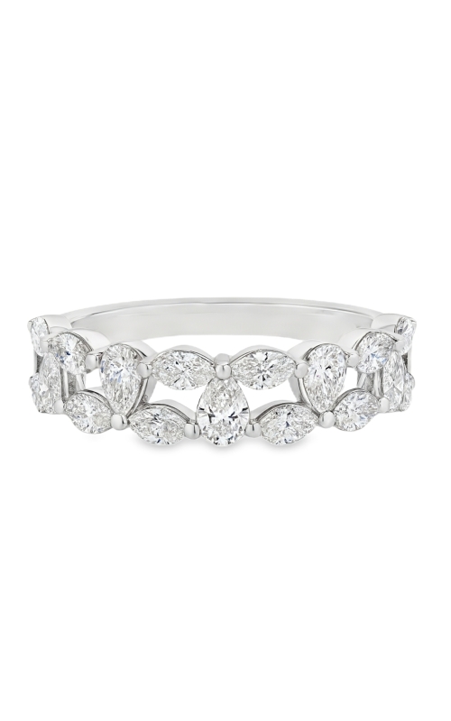 14K White Gold Marquise And Pear Diamond Band
