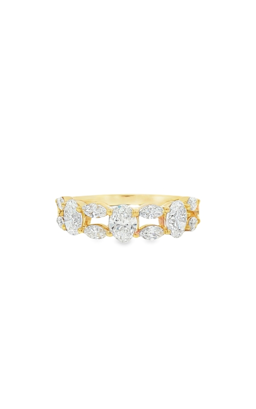 14K Yellow Gold Marquise and Oval Diamond Band