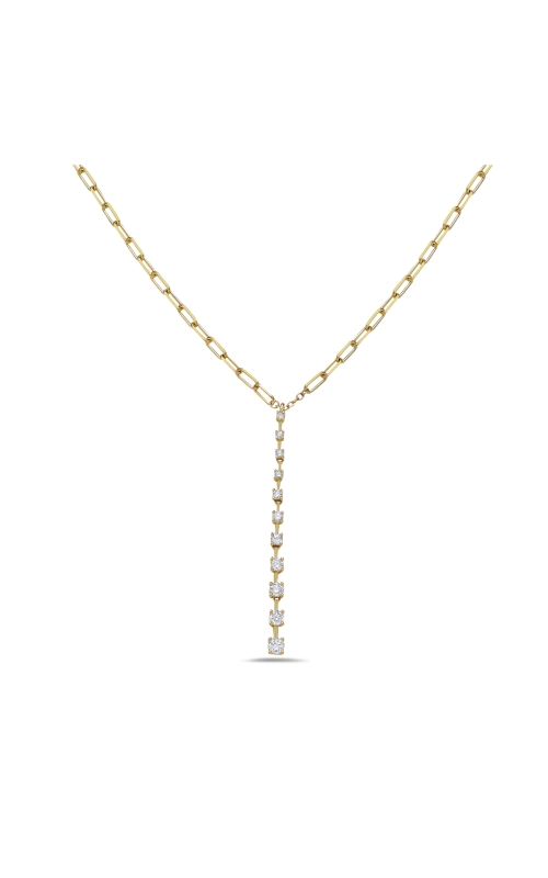 14K Yellow Gold Lariat Diamond Graduated Necklace