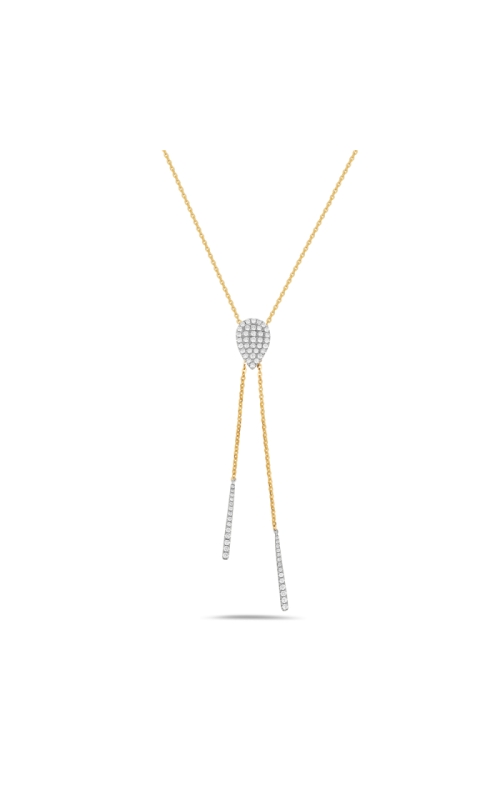 14K Two Tone Diamond Bolo Necklace