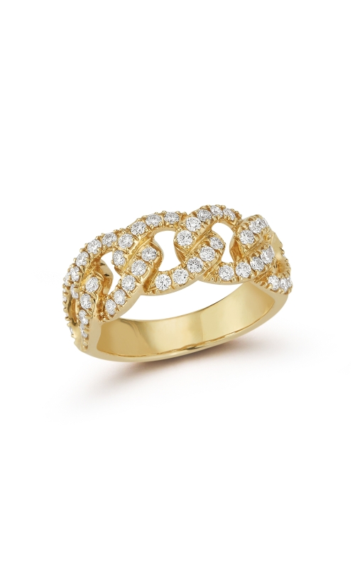 14K Yellow Gold Diamond Cuban Ring