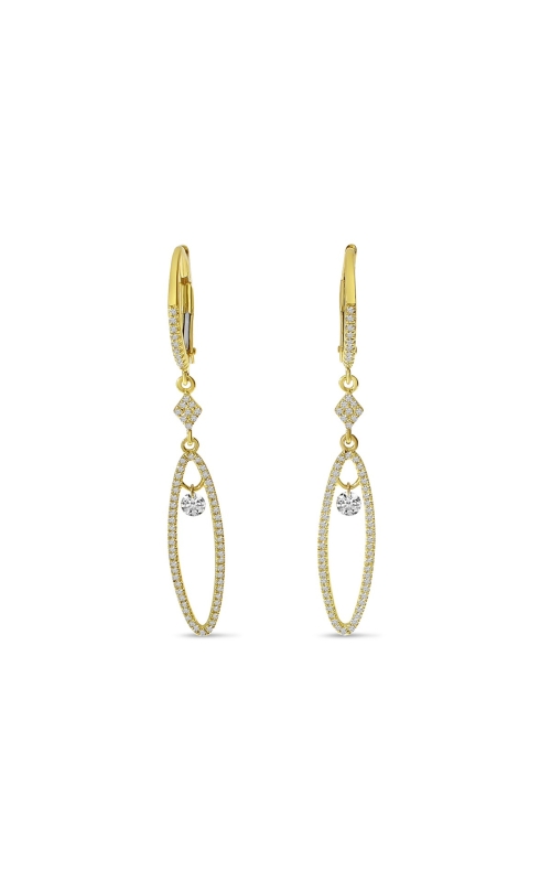 14K Yellow Gold Diamond Dangle Earrings