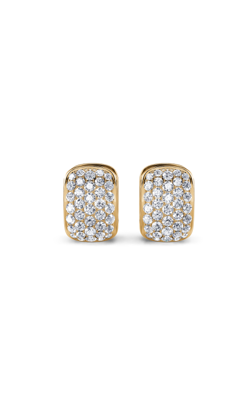 14K Yellow Gold Pave Diamond Huggies