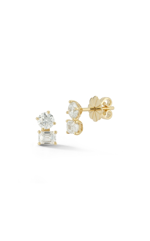 14K Yellow Gold Toi et Moi Diamond Studs