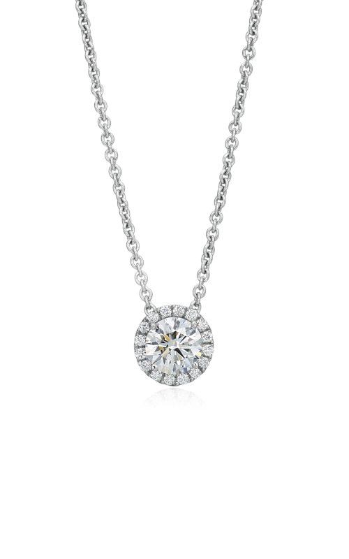 14K White Gold Diamond Halo Pendant