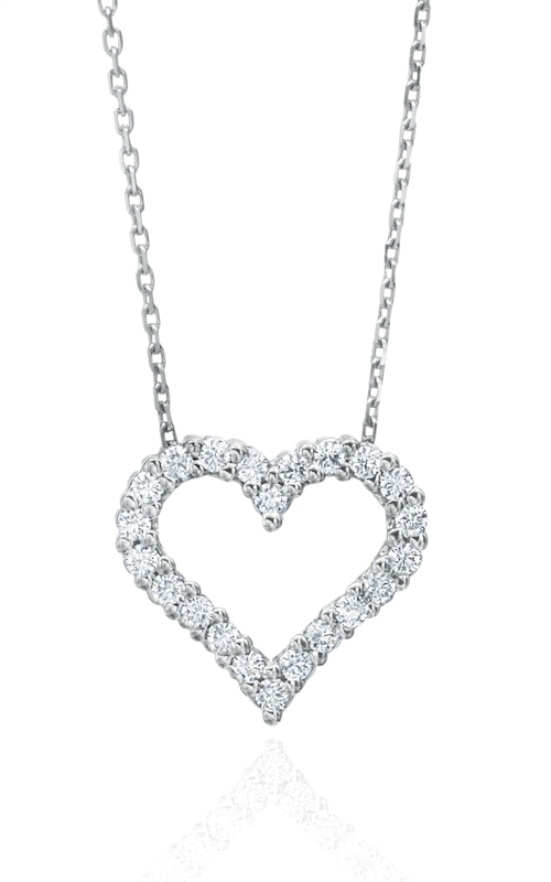 14K White Gold Heart Diamond Pendant