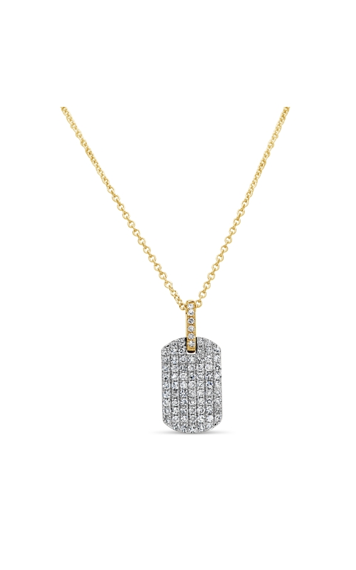14K Yellow Gold Diamond Dog Tag