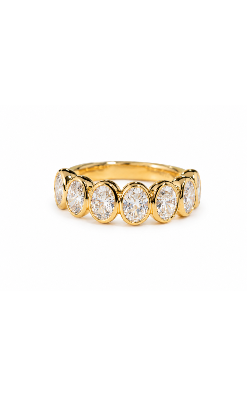 18K Yellow Gold 7 Station Oval Diamond Band
