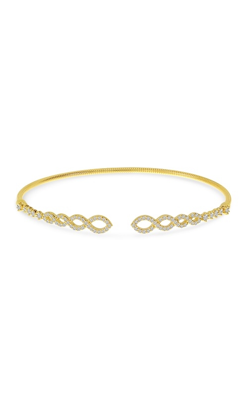 14K Yellow Gold Open Link Flexible Infinity Bangle