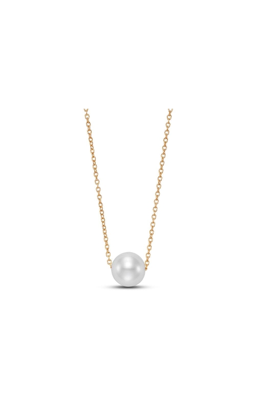 14K Yellow Gold 7.5mm Pearl Necklace, 18