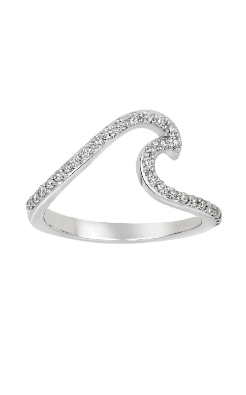 14K White Gold Diamond Wave Ring