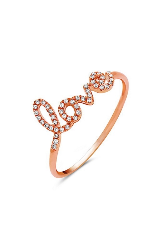 14K Rose Gold Love Script Ring