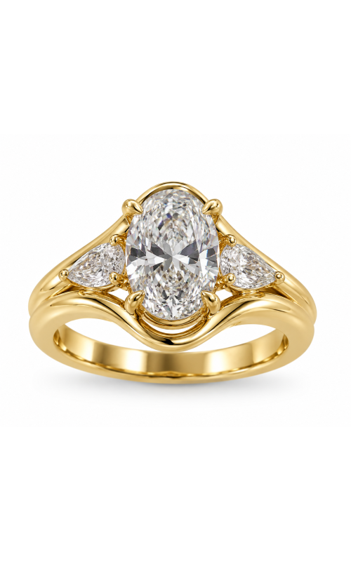 14K Yellow Gold Oval Diamond Engagement Ring