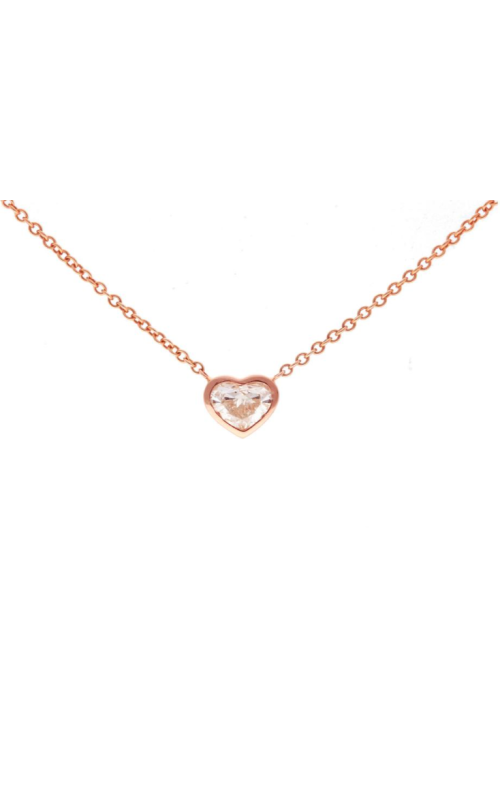 14K Rose Gold Diamond Heart Necklace