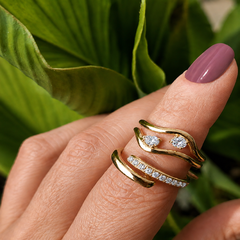 Yellow Gold Diamond Fashion Rings.